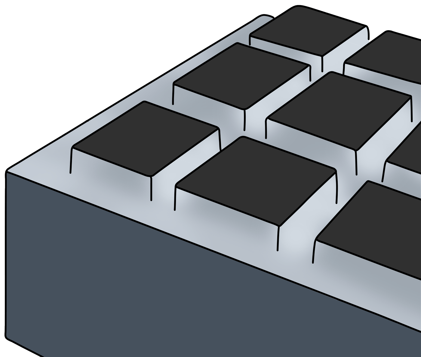 A stylised drum machine